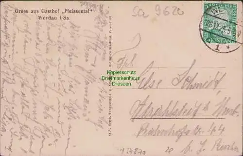 157870 AK Werdau i. Sachsen 1925 Gasthof Zum Pleissental Bruno Wolf