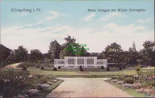 155764 Ansichtskarte Königsberg i. Pr. um 1910 Neue Anlagen am Walter Simonplatz