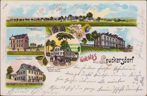 155887 AK Leuckersdorf Leukersdorf Litho 1901 Restaurant Wettinburg Gasthaus