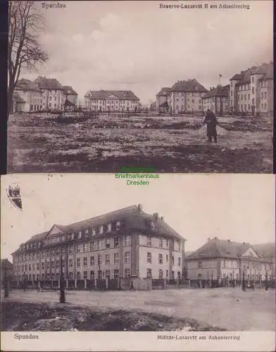 156050 2 AK Berlin Spandau Reserve lazarett II am Askanierring 1917