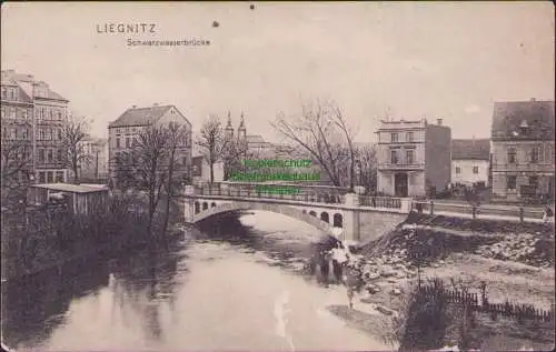 155904 AK Liegnitz Legnica Schwarzwasserbrücke 1907