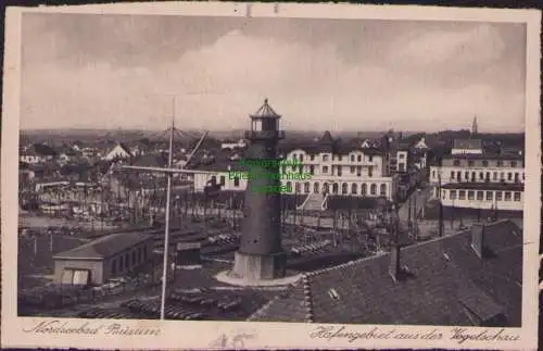 154794 AK Nordseebad Büsum Hafengebiet Leuchtturm um 1925