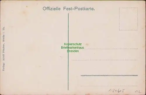 154615 AK Heimatfest Weida 18. - 20. Juli 1914 Offizielle Fest  Postkarte