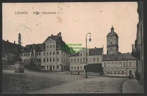 154301 AK Lössnitz bei Aue 1910 Markt Hotel Sächsischer Hof