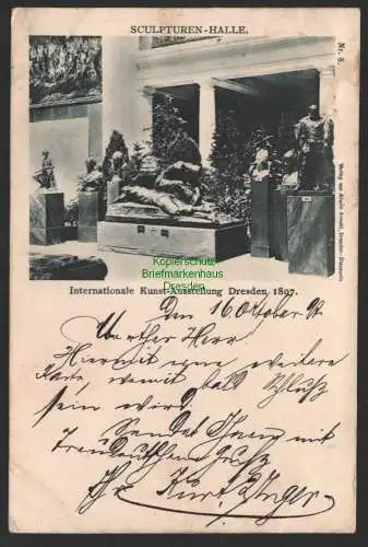 154277 AK Dresden 1897 Internationale Kunstausstellung Skulpturen Halle Nr. 8