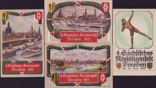 152760 4 AK Dresden 1921 4. Sächsisches Kreisturnfest SST Sonderstempel