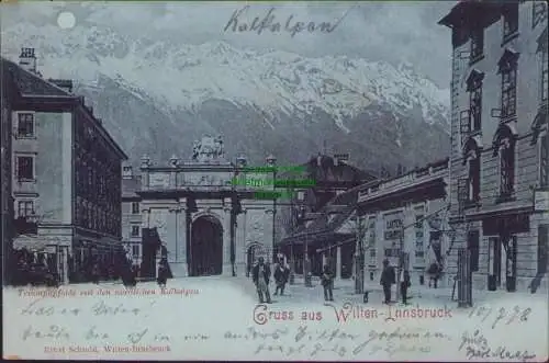 152794 Ansichtskarte Wilten Innsbruck 1898 Mondscheinkarte nach Wilthen