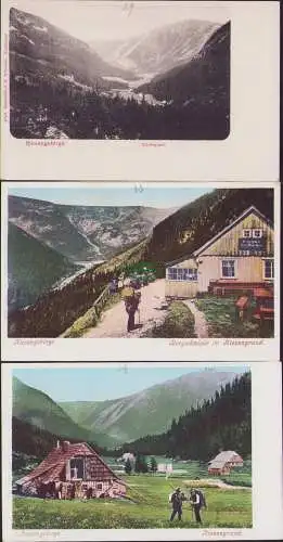 152819 3 Ansichtskarte Riesengebirge Riesengrund um 1900 Bergschmiede