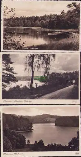 152804 3 Ansichtskarte Masuren Opr. Kruttinnsee Niedersee um 1930 Ver. Stengel & Co Dresden