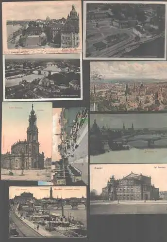 152287 9 Ansichtskarte Dresden Kgl. Opernhaus 1905 Brühlsche Terasse1903 Hofkirche Zeppelin