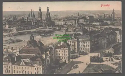 152256 Ansichtskarte Dresden 1911 Ministerium König Friedrich August Brücke Schlossplatz