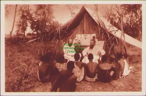 152325 Ansichtskarte Mission der Schweizer Kapuziner in Afrika Wanderapostel 1933 vor Zelt