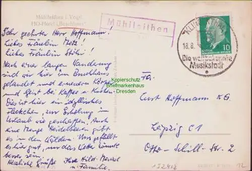 152412 AK Mühlleithen Klingenthal 1962 Vogtland HO Hotel Buschhaus