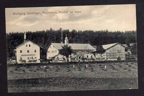 101674 Ansichtskarte Weiher bei Aham Cham Pechfabrik W. Göttlinger um 1910