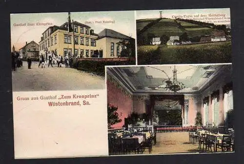 101193 AK Wüstenbrand Gasthof zum Kronprinz 1906 Carola Turm Hohenstein-Ernstth