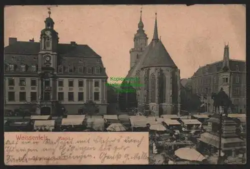 51964 AK Weißenfels 1904 Markttag Händlerstände Kirche Brück & Sohn 3115