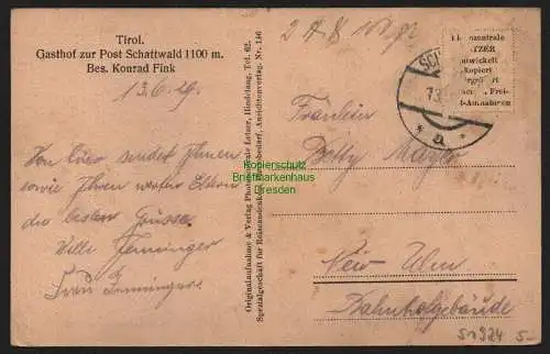 51924 AK Schattwald Bezirk Reutte Tirol Österreich 1929 Gasthof zur Post