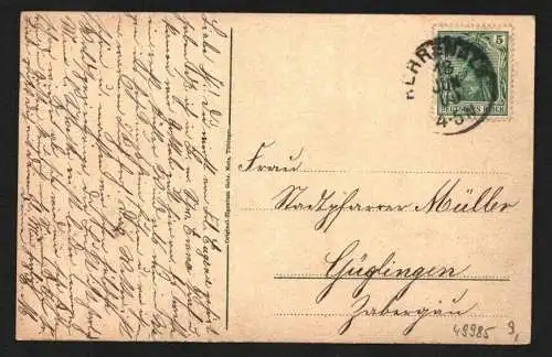 49985 AK Herrenalb 1909 Panorama