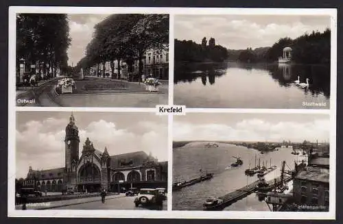 47528 AK Krefeld 1936 Ostwall Stadtwald Hauptbahnhof Ha