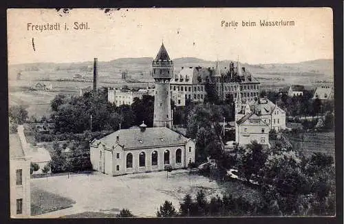 48858 AK Freystadt i. Schl. Wasserturm Niederschlesien Rekruten Depot Feldpost