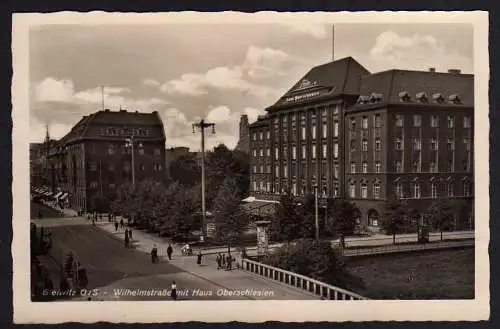 47645 AK Gleiwitz Fotokarte Wilhelmstraße Haus Obeschlesien