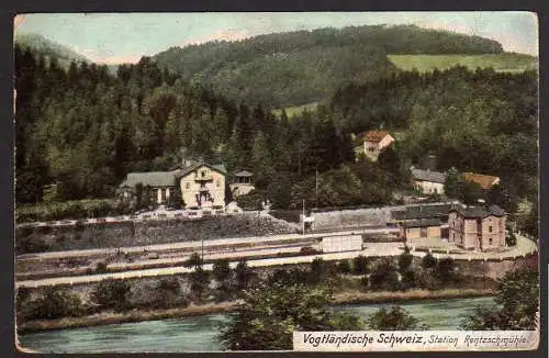 47402 AK Bahnhof Station Rentzschmühle 1910