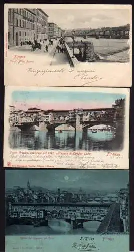 44805 3 AK Italien Firenze Florenz Lung` Arno Nuovo 1901 Ponte vecchio Brücke