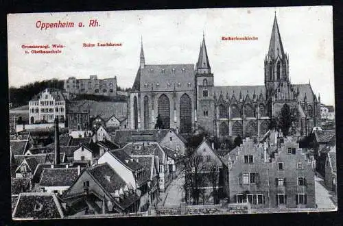 44071 AK Oppenheim a. Rhein 1936 Wein- und Obstbauschule Ruine Landskrone