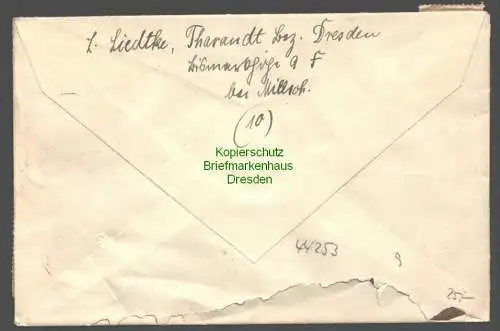 44253 Brief SBZ 8x 56a Tharandt 1.4.46 nach Dresden Loschwitz schöne MeF
