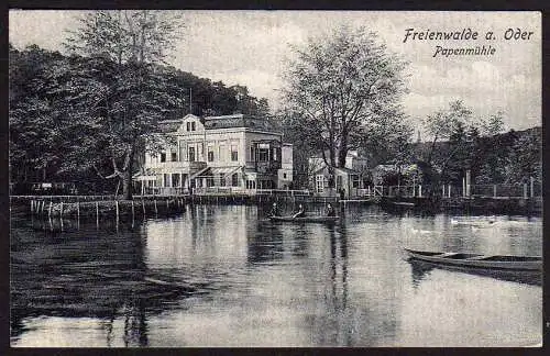 43624 AK Bad  Freienwalde a. Oder 1905  Papenmühle Boot