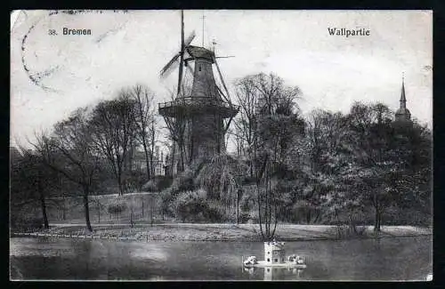 43840 AK Bremen Windmühle Mole Wallpartie 1910