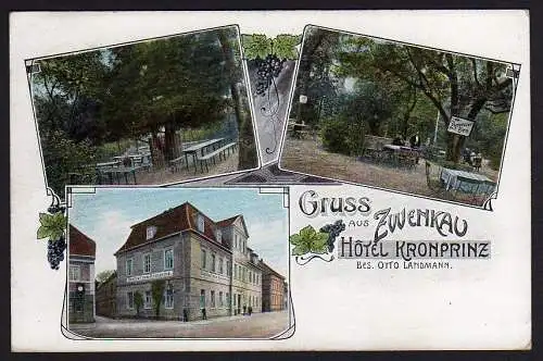 37160 AK Litho Gasthof zum Kronprinz Zwenkau Hotel