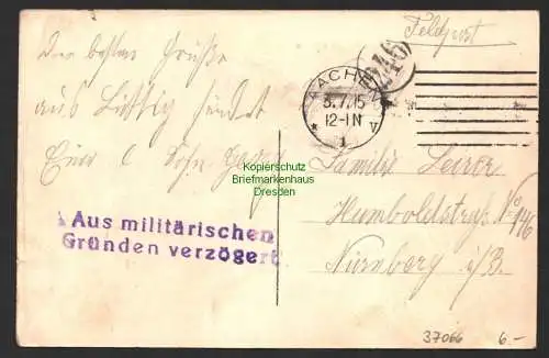 37066 AK Liege Gare de Longdoz Platz Aus militärischen Gründen verzögert 1915