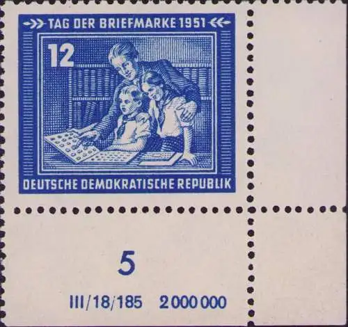 2778 DDR 295 DV Tag der Briefmarke 1951 ** postfrisch Zähnungsvariante Wolf Kata