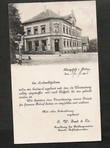 20413 AK Königsfeld Baden Handlung der Brüdergemeinde 1905 nach Kusel