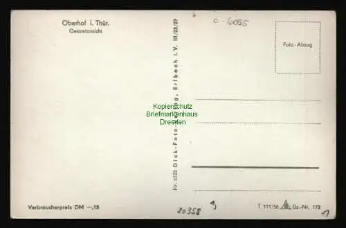 20358 AK Oberhof Gesamtansicht 1956