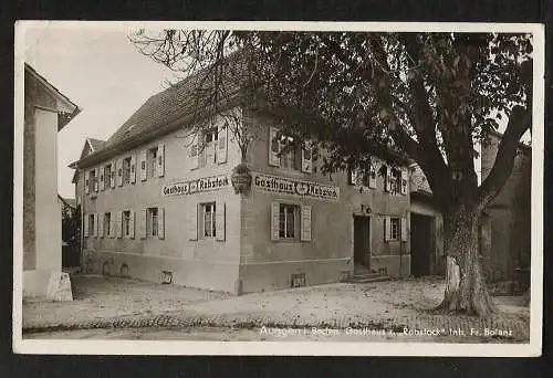 20398 Ansichtskarte Auggen in Baden Gasthaus Rebstock 1938 Verlag Gebr. Metz Tübingen