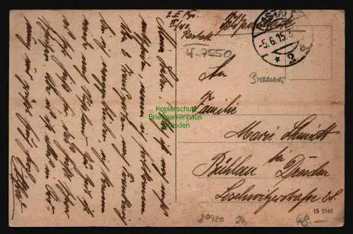 20420 AK Rastatt Brauerei C. Franz Obere Stauschleuse 1915