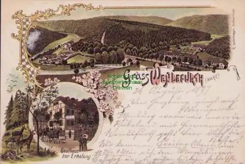 170107 AK Wendefurth Thale Harz Gasthaus zur Erholung 1897 Treseburg