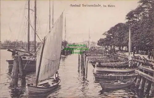 170187 AK Seebad Swinemünde 1912 im Hafen