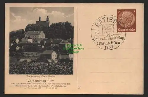 155335 AK Ratibor 1937 Annaberg Oberschlesien Privatganzsache 3 Pfg. Hindenburg