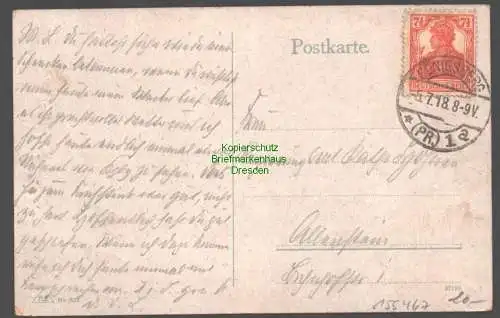 155467 AK Königsberg Ostpreußen Opr. 1918 Bahnhofshotel Klapperwiese Post