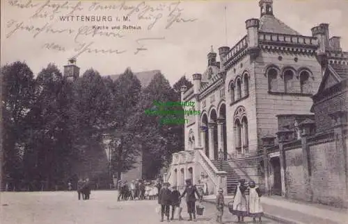 154996 AK Wittenburg i. M. Kirche Rathaus 1907 Mecklenburg