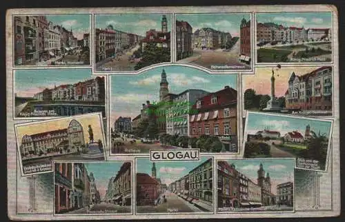 155060 AK Glogau 1916 Glogow Markt Schule Preussische Strasse …