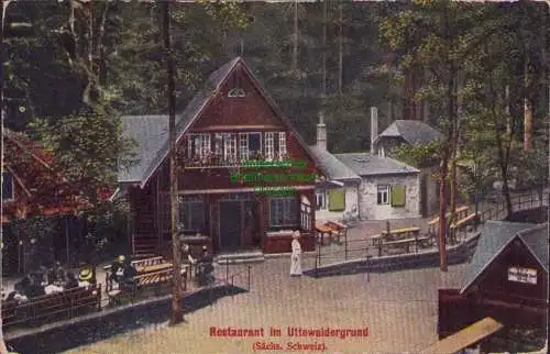 154901 AK Restaurant im Uttewalder Grund Waldidylle Sächs. Schweiz um 1920