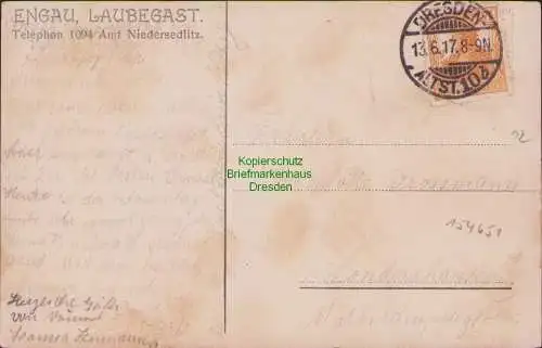 154651 AK Dresden Laubegast Engau 1917 Laubegaster Ufer 3