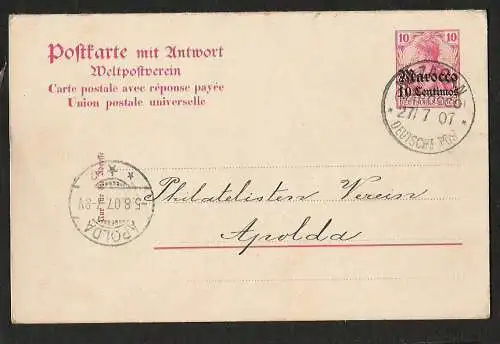 23994 AK GS P12 Bedarf Mazagan 1907 mit unbenutzter Antwort Angebot Beschaffung