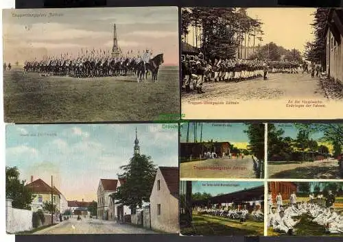 122662 4 Ansichtskarte Zeithain Dorfstraße Klempnerei Truppenübungsplatz Hauptwache 1907