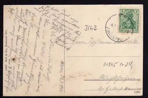 81945 AK Uetze in Hannover 1912 Kirche Pfarrhaus Schule Postamt Rittergut