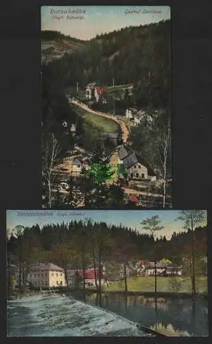 142642 2 AK Rentzschmühle Vogtländische Schweiz Gasthof Lochhaus um 1921